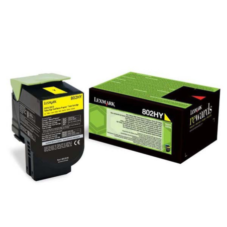 Kaseta z tonerem Lexmark 802HY do CX-410/510 | zwrotny | 3 000 str. | yellow