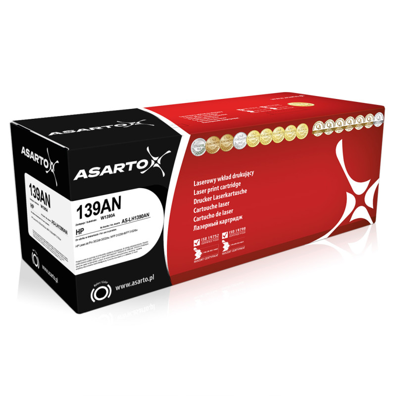 Toner Asarto do HP 139AN | W1390A | 1500 str. | black Toner Asarto do HP 139AN | W1390A | 1500 str. | black