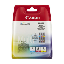 Zestaw trzech tuszy Canon CLI8 do iP-4200/4300/5200, MP-500/600/800 | CMY