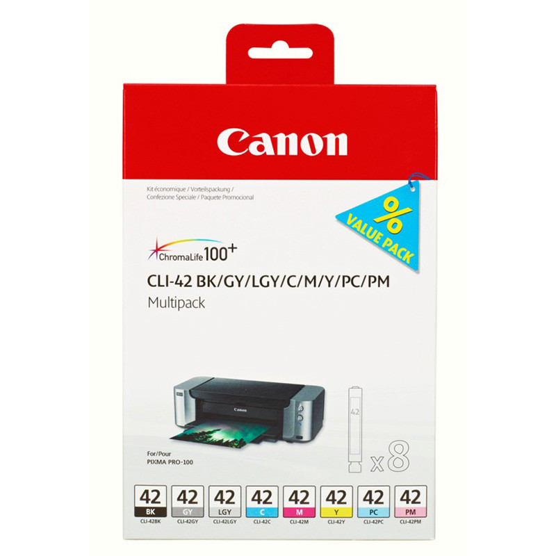 CANON TUSZ CLI42 Pro-100 MultiPackCMYK 8 CANON TUSZ CLI42 Pro-100 MultiPackCMYK 8