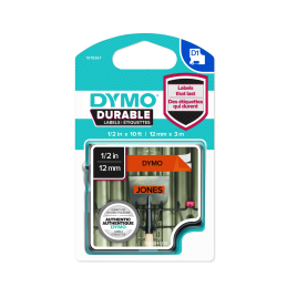 Dymo taśma do drukarek etykiet, D1 Durable | 12mm x 3m | czarny/pomarańczowy