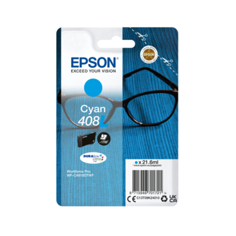Tusz Epson 408L T09K2 XL do WF-C4810DTWF | cyan | 21,6 ml | 1 700 str Tusz Epson 408L T09K2 XL do WF-C4810DTWF | cyan | 21,6 ml | 1 700 str