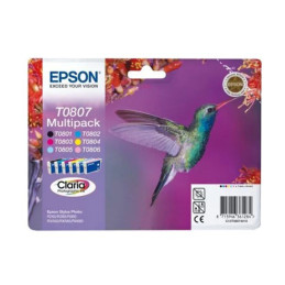 Zestaw tuszy EpsonT0807 Stylus R-265/285/360, RX-560/585 |44,4ml| C/LC/M/LM/Y/K