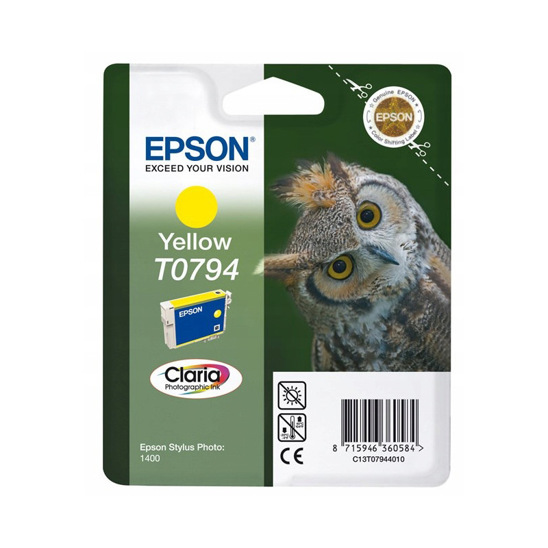 Tusz Epson T0794 do Stylus Photo 1400/1500W/P50/PX660 | 11,1ml | yellow