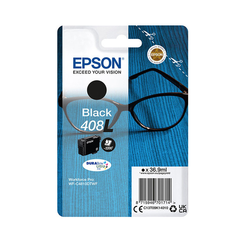 Tusz Epson 408L T09K1 XL do WF-C4810DTWF | black | 36,9 ml | 2 200 str Tusz Epson 408L T09K1 XL do WF-C4810DTWF | black | 36,9 ml | 2 200 str