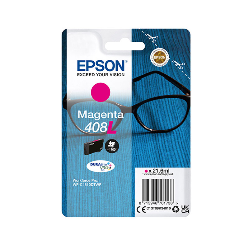 Tusz Epson 408L T09K3 XL do WF-C4810DTWF | magenta | 21,6 ml | 1 700 str Tusz Epson 408L T09K3 XL do WF-C4810DTWF | magenta | 21,6 ml | 1 700 str