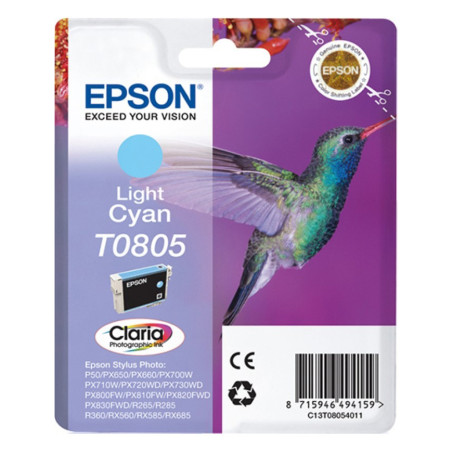Tusz Epson T0805 do Stylu Photo R-265/285/360 RX560 | 7,4ml | light cyan