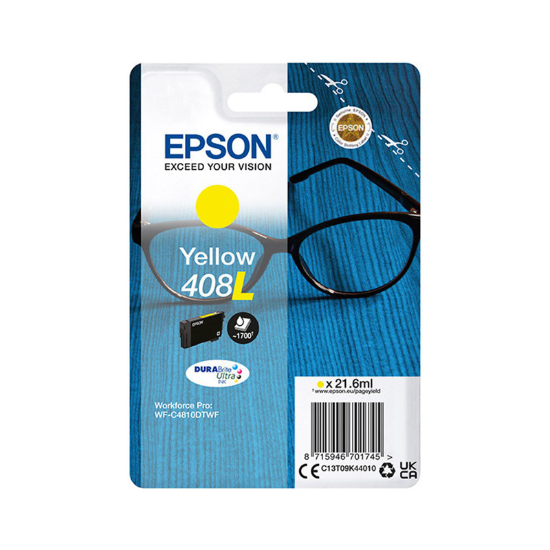 Tusz Epson 408L T09K4 XL do WF-C4810DTWF | yellow | 21,6 ml | 1 700 str Tusz Epson 408L T09K4 XL do WF-C4810DTWF | yellow | 21,6 ml | 1 700 str