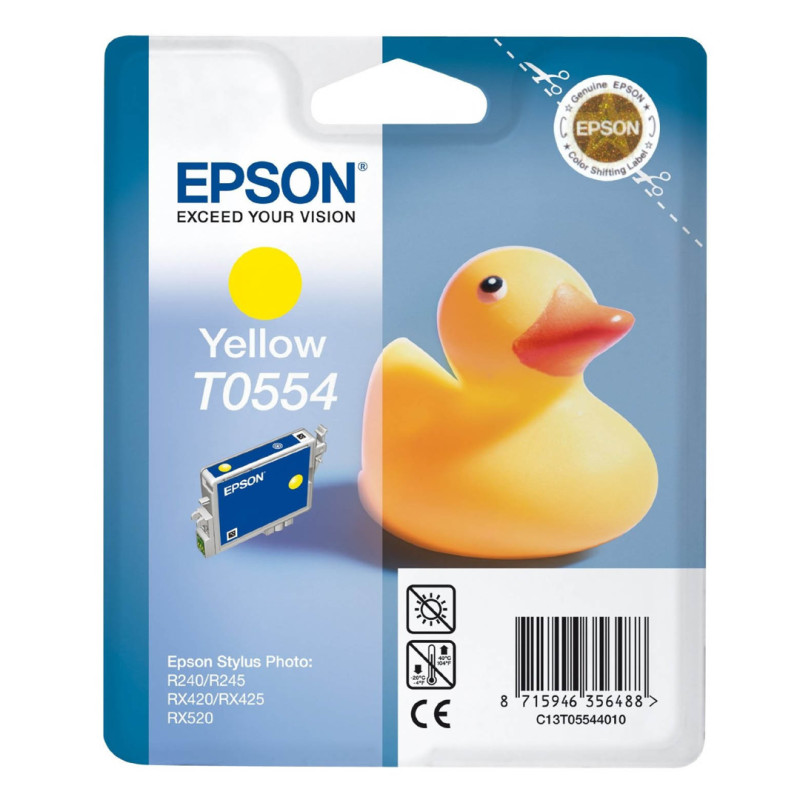 Tusz Epson T0554 do Stylus Photo R-240/245, RX-425/520 | 8ml | yellow Tusz Epson T0554 do Stylus Photo R-240/245, RX-425/520 | 8ml | yellow