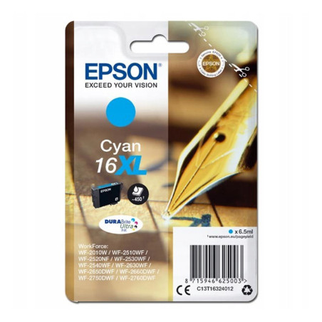 Tusz Epson T1632 XL do WF-2520NF/2530WF/2510WF | 6.5ml | cyan