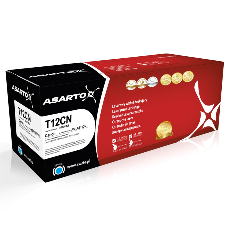 Toner Asarto do Canon T12CN | 5097C006 | 5300 str. | cyan Toner Asarto do Canon T12CN | 5097C006 | 5300 str. | cyan